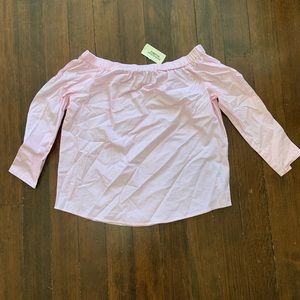 Pink Pinstripe Bardot Top